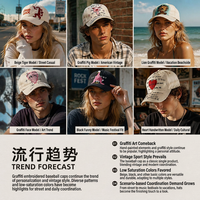 Gorra de Béisbol Personalizada al por Mayor con Diseño de Animal de Dibujos Animados, 100% Algodón, Estilo Vintage Desgastado, Linda, Y2K, Ajustable, Unisex