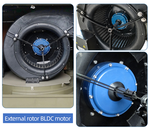 JHCOOL-unidad de aire fresco centrífugo automático industrial, conducto giratorio de turbina, ventiladores de ventilación de escape para invernadero - Product Image 3
