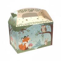 Boîtes à repas écologiques en carton pour enfants avec poignée pour les collations de fête d'anniversaire, les événements scolaires et l'emballage à emporter des restaurants