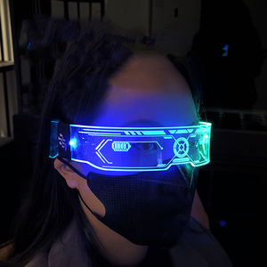 Nueva llegada Suministro de batería incorporado RGB 7 colores Luminous Flash Changing 3D Glowing Glasses para Party Novalties - Product Image 4