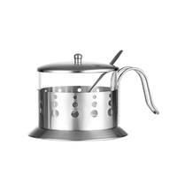 Bocaux à condiments en verre avec couvercles et cuillères, contenants à épices, pots à assaisonnement avec couvercle hermétique pour le café et le thé