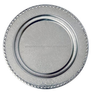 Gravure Design Plaque de charge décorative en argent Forme ronde Plaque de charge en argent Forme ronde Design moderne - Product Image 2