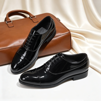 2026 Neue Herren Lackleder Oxford Schuhe Schwarz Hochglanz Formelle Anzugschuhe für Smoking Hochzeit Büro Übergrößen EU 38-46