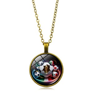 Collier pendentif punk en alliage <span class=keywords><strong>Coupe</strong></span> <span class=keywords><strong>du</strong></span> <span class=keywords><strong>Monde</strong></span> de Football 2026 Amérique Canada et Mexique, accessoires unisexe pour fans, chaîne de pull - Product Image 3
