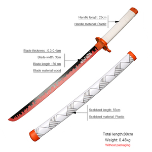 Espada de juguete Katana de madera, accesorio barato de fábrica, <span class=keywords><strong>Cosplay</strong></span> de <span class=keywords><strong>Anime</strong></span> - Product Image 6