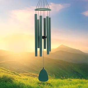 Campana <span class=keywords><strong>de</strong></span> Viento Moderna Verde <span class=keywords><strong>Bosque</strong></span>, Ecológica, Hecha a Mano, Duradera y Resistente a la Oxidación para Decoración <span class=keywords><strong>de</strong></span> Jardín y Patio - Product Image 4
