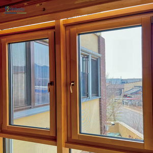 Cửa sổ kiểu Pháp uPVC hiện đại có thể tùy chỉnh với cửa chớp kính đơn theo phong cách retro hoàn thiện Hiệu ứng gỗ cho khách sạn Văn phòng tại nhà - Product Image 2