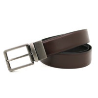 Ceinture en cuir réversible LannyQveen avec boucle rotative pour hommes – Vente en gros, fabrication OEM