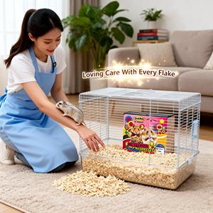 DongnaiPETS - Escamas de Madera de Pino 100% Naturales y Ecológicas, Libres de Polvo, Altamente Absorbentes, Control de Olores Extra para Animales Pequeños, 1 kg - Product Image 1