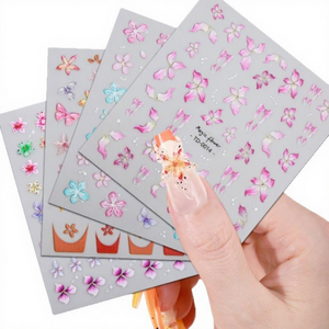 สติกเกอร์ติดเล็บลายดอกไม้ผีเสื้อ น่ารัก ลายดอกไม้ ติดด้วยกาว สำหรับตกแต่งเล็บอะคริลิค ของตกแต่งเล็บ DIY อุปกรณ์เสริมติดเล็บ - Product Image 6