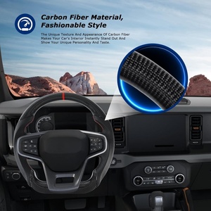 Volante de Fibra de Carbono para Ford Bronco en Forma de D con Cuero Nappa, Volante de Fondo Plano para Ford Bronco 2021-2023 - Product Image 3