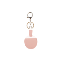 Porte-clés minimaliste en forme de raquette de tennis de table, en cuir PU avec clip métallique, pour sac à main et bagages quotidiens