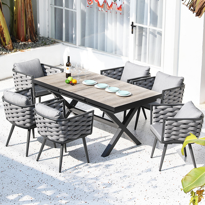 Noah six chairs 16021090cm extendable dining table
