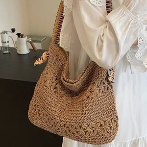 Autumn New Versatile Fashion Style Women's Lazy Straw <b>Bag</b> Commuter Shoulder Tote <b>Crochet</b> Woven <b>Bag</b> Handmade - Product Image 3