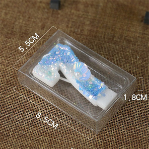 Vela de Cumpleaños con Forma de Concha Marina en Degradado Azul, Decoración para Pastel, Artículos para Fiestas - Product Image 3