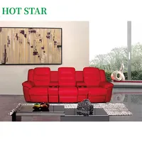 Высокое качество 3 местный кожаный мощность Электрический дивана с откидной спинкой для кино, Красный с откидной спинкой фильм мест