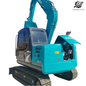 Excavadora de cadenas Kobelco 75 usada, de segunda mano, marca original japonesa, 7.5 toneladas, mini excavadora pequeña tipo Cat. - Product Image 1