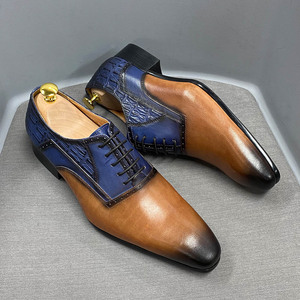 Men's popular leather <b>shoes</b>, men's business <b>shoes</b>, multi-color personalized formal men's leather Oxford <b>shoes</b> - Product Image 3