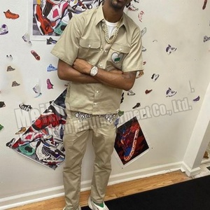 Wholesale Custom Sweat Suit Blank Casual <b>Pants</b> Set Men Two Piece Sets Short Sleeve Shirt and <b>Pants</b> Tracksuits Set - Product Image 2