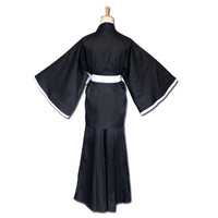 Costumes de cosplay Bleach Ichigo Kurosaki, perruques Ichigo, cape noire pour homme avec sandales en paille, ensemble haut et pantalon noir et blanc