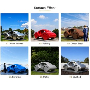 Sculpture abstraite en acier inoxydable en forme de voiture de grande taille RELONG, design personnalisé, art moderne pour aménagement paysager extérieur et <span class=keywords><strong>immobilier</strong></span> - Product Image 4