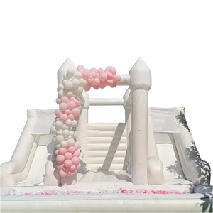 PVC extérieur de maison gonflable de rebond de château plein d'entrain blanc Offre Spéciale pour le loyer de partie d'enfants d'adultes - Product Image 1