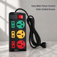 Multiprise domestique avec interrupteur, 6 prises, 2m, 3 ports USB, norme européenne, nouvelle multiprise à commande totale