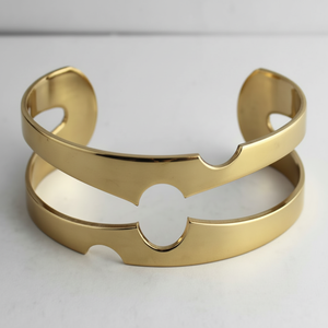 1940 californie vert Floral nouvel an marron antique grec mat plaqué or manchette Floral indien laiton bracelet Artisan bijoux - Product Image 1