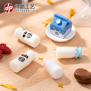 Dp <b>Miniature</b> Milk Bottle Ornament Resin Dollhouse Decoration Props Desktop Figurines - Product Image 5