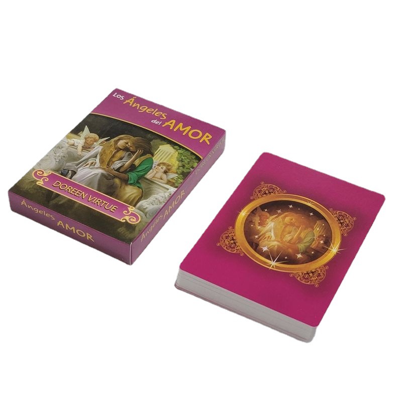 Новое поступление, карта с романтическим ангелом, испанская, 44 карты, пользовательская печать, игральная карта с цветной коробкой, пластиковая печать