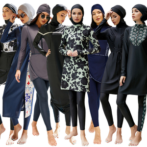 <span class=keywords><strong>Burkini</strong></span> personnalisé OEM pour femmes maillot de bain islamique modeste avec turban quatre pièces maillot de bain modeste pour femmes musulmanes - Product Image 6