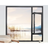 Fenêtres à battants en alliage d'aluminium imperméables, design moderne en acier inoxydable, double vitrage, isolation thermique, chambre à coucher, villa