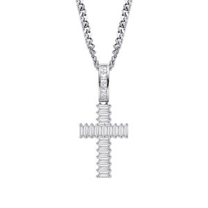 CN146 Kalung & Liontin Salib CZ Kuningan Es Baja Tahan Karat Rantai Kuba Hip Hop Kalung - Product Image 3