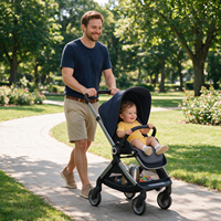 Poussette Bébé Pliable et Portable 4 Roues 3-en-1 Haut de Gamme pour Nourrissons, Vente en Gros Direct Fabricant Chinois