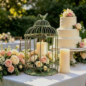 Ensemble de jardinières en forme de cage à oiseaux vintage carrées, revêtement poudré, pour usage domestique, avec un design durable et respectueux de l'environnement - Product Image 2