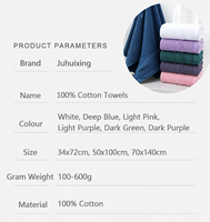 Luxury Organic Woven Eco-Friendly Antimicrobial Thickened 32s Cotton Towel Set 400-499GSM High Water Absorption Quick Dry for