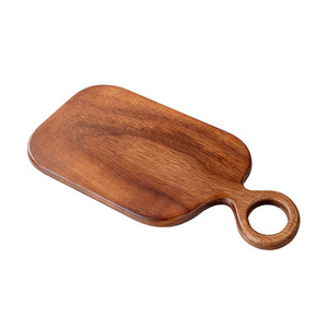 Assiette à dîner carrée en bois de noyer massif <span class=keywords><strong>planche</strong></span> à découper avec poignée passe au lave-vaisselle 1.3cm d'épaisseur multi-usage pour le pain au fromage et le steak - Product Image 5