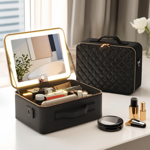 Estuche de Belleza OBOX Tamaño Mediano con Patrón Acolchado, Cierre de Cremallera, Estilo Elegante, Bolsa de Cosméticos Colgante para Mujer - Product Image 2