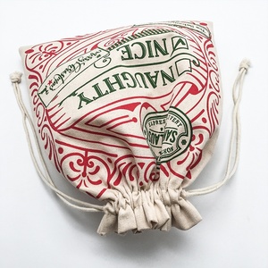 Bolsa de lona de algodón con logotipo personalizado impreso, bolsa de regalo de Navidad con cordón, cuerda de algodón natural - Product Image 1
