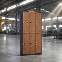 Armoire en acier à 6 portes avec serrure à clé, structure assemblée, imperméable, couleur personnalisable, pour école, gymnase, personnel, supermarché, magasin, casier