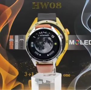 Montre connectée ronde HW08 (<span class=keywords><strong>Hryfine</strong></span>) avec bracelet de 22 mm, appels, sport, fitness, étanche, Reloj Inteligente, montre connectée 3 en 1 - Product Image 3