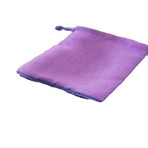 Velvet <b>Drawstring</b> Bag For Jewelry Storage Purple Rectangular <b>Pouch</b> With Printing Design Organizing Accessories Gift Packaging - Product Image 5