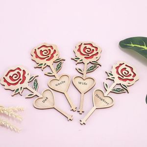 Mother's Day Gifts Mama Rose Engraved Wooden Flowers <b>Table</b> <b>Top</b> <b>Decor</b> for Birthday <b>Wedding</b> Mother's Appreciation Wood Crafts - Product Image 1