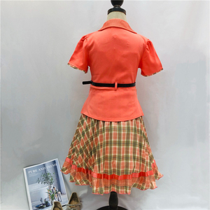 Elsali abiti per ragazze musulmane colletto alla moda piccolo con sciarpa decorazione di gioielli abito pieghettato <span class=keywords><strong>abbigliamento</strong></span> per bambini 3 pezzi - Product Image 2