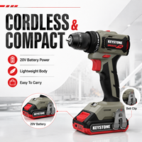Outil de perçage 20V sans fil, sans balais, avec 20+1 réglages de couple, 0-450/0-1800 tr/min