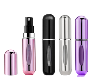 Outer Metallic Aluminum Inner PP Bottle Empty <strong>Atomizer</strong> 5ml <strong>Travel</strong> <strong>Refillable</strong> Mini Spray Bottle <strong>Perfume</strong> Bottles with Window - Product Image 1