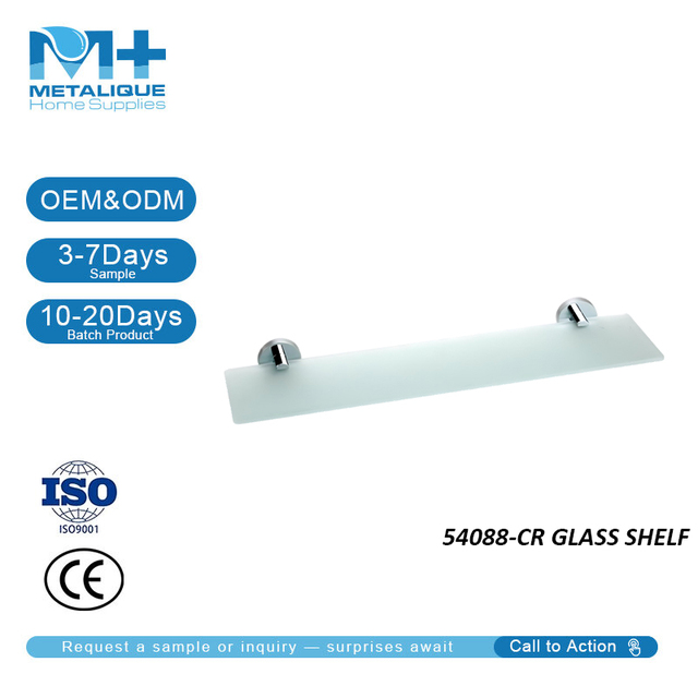 Metalique 54088-CR Wall Mounted Bathroom Single Glass Rack Cosmetic Storage Holder Sanitary Hardware Accessory OEM ODM