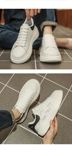 <span class=keywords><strong>Scarpe</strong></span> <span class=keywords><strong>Sportive</strong></span> Bianche Allacciate Antiscivolo con Rialzo Interno e Suola Spessa per Primavera Autunno Inverno 2026 - Modello Caldo e di Tendenza - Product Image 2