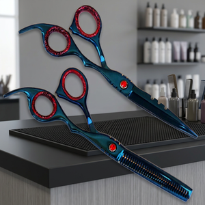 ASAP Professional Kit de ciseaux de coiffure et d'éclaircissement en acier inoxydable de 6 pouces pour droitiers, 26 dents, vis de réglage haute précision, tranchants - Product Image 3