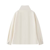 Veste Courte en Laine pour Femme 2026 à Col Mandarin, Taille Ajustable, Coupe-Vent Polyvalente pour le Bureau et le Quotidien